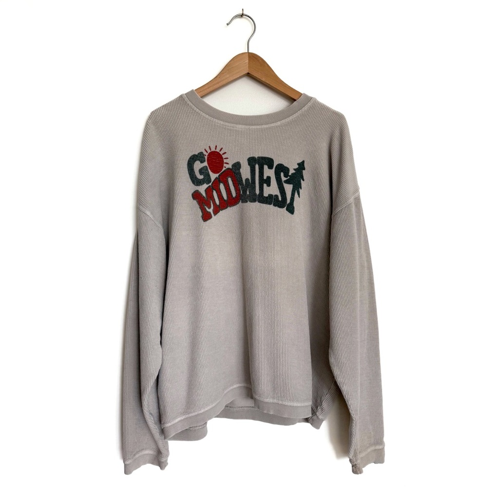 Jupmode | Go Midwest Women’s Graphic Crewneck Sweatshirt - Ribbed Material